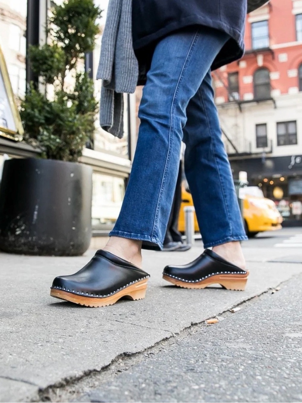 Troentorp sweden made Da Vinci Black Leather Clog